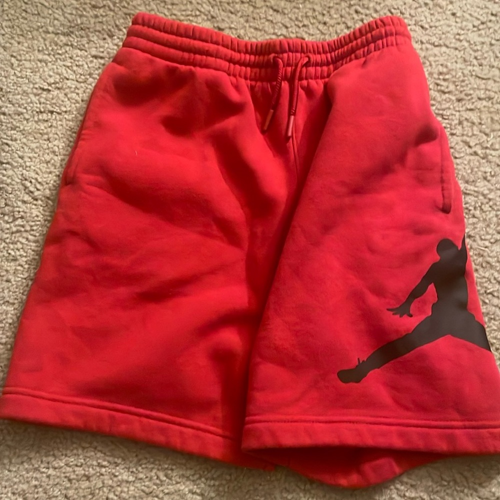 Michael Jordan shorts. Red and black
